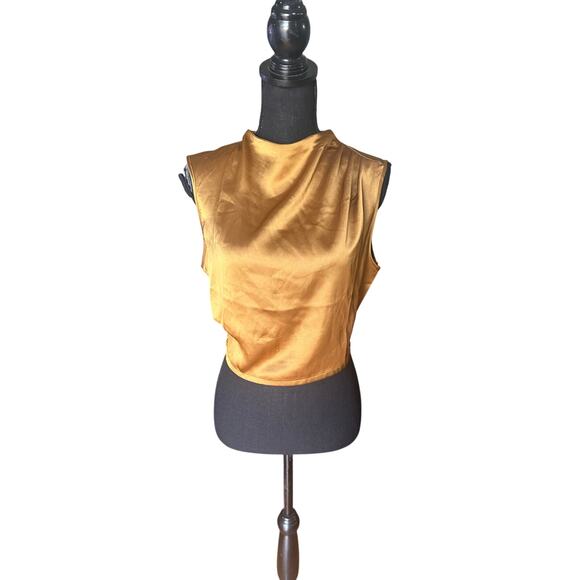 Sincerely Jules Gold Satin Blouse – Chic, Effortless & Elegant - Picture 1 of 5